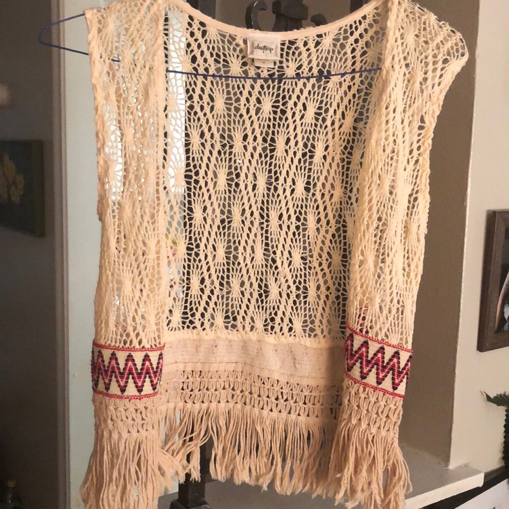 Day Trip Crocheted Fringe Vest
